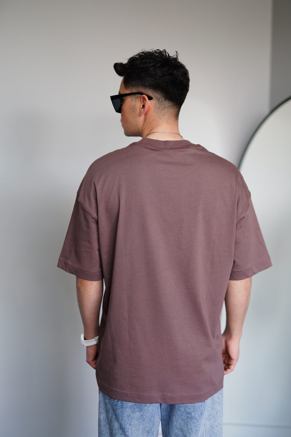 Oversize Kahverengi Tişört - Görsel 4