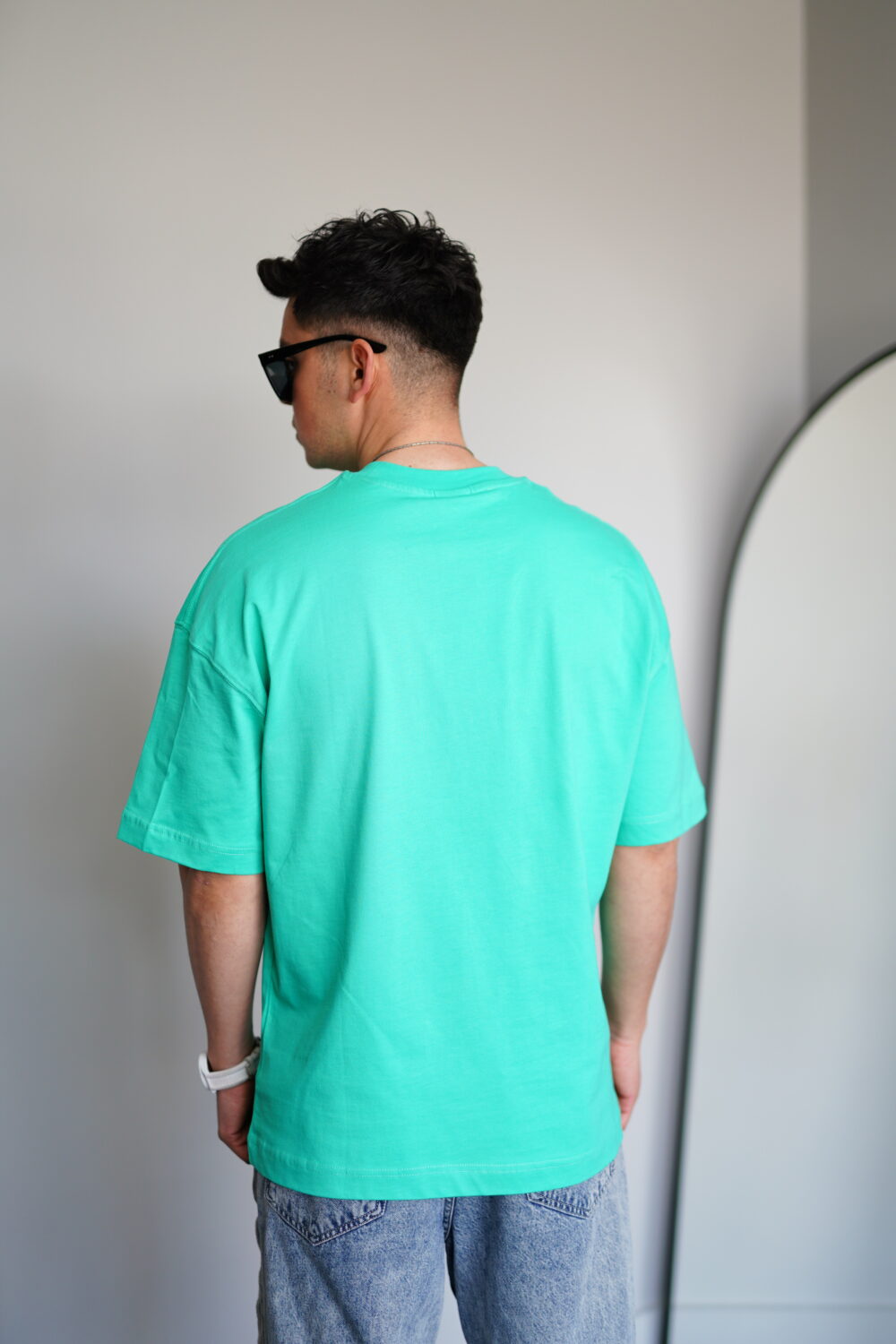 Oversize Yeşil Tişört - Görsel 4