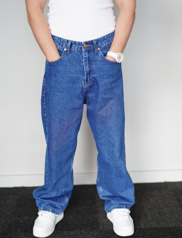 Baggy Koyu Mavi Bol Kalıp Kot Pantolon