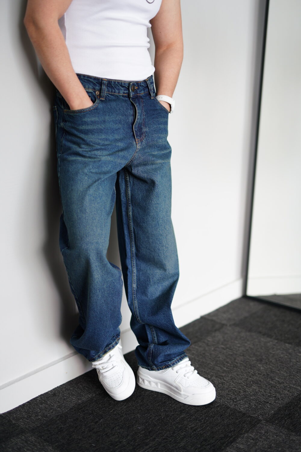 Baggy Koyu Mavi Kot Pantolon - Görsel 2