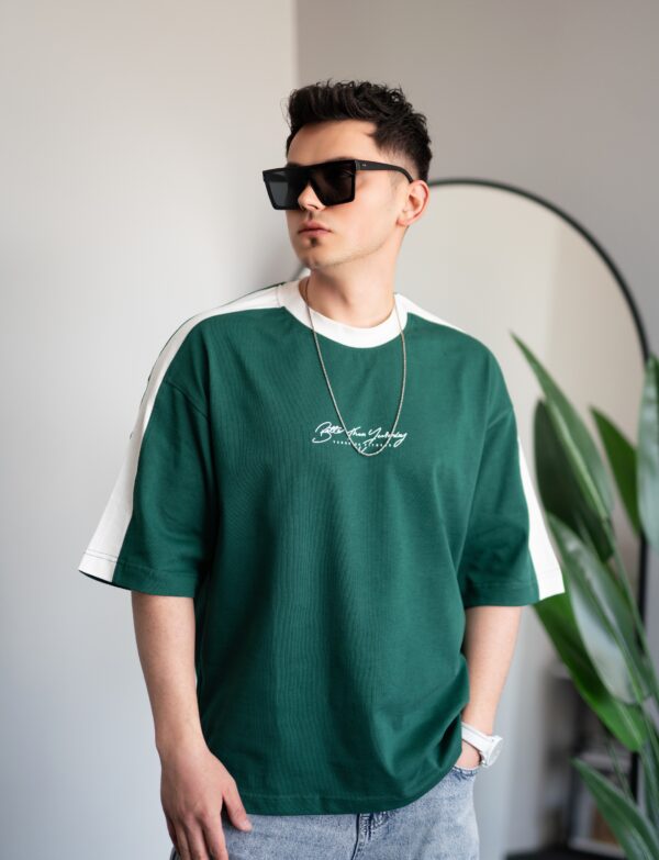 Oversize Yeşil Vanquish Baskılı Tişört